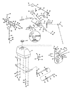 Upper Handles And Controls Diagram and Parts List for VH5216BV (130000-149999)(1997) Exmark Lawn Mower