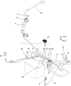 Electrical Assembly Diagram and Parts List for QTS735KC502 (314000000-314999999)(2014) Exmark Lawn Mower