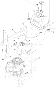 Fuel Assembly Diagram and Parts List for MGS481CKA48300 (316000000-399999999)(2016) Exmark Lawn Mower