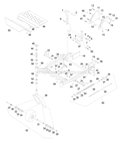 Front Frame Group Diagram and Parts List for LHP20KC505 (600000-669999)(2006) Exmark Lawn Mower