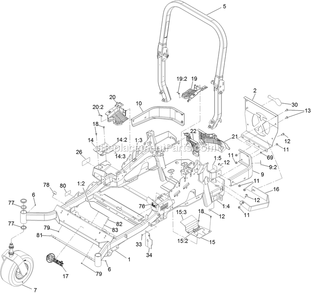 Mainframe Assembly Diagram and Parts List for LZE801GKA604C1 (400000000-402082299)(2017) Exmark Lawn Mower