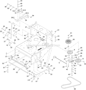 Engine Deck Assembly And Park Brake Assembly Diagram and Parts List for VHS481GKA36200 (315000000-315999999)(2015) Exmark Lawn Mower