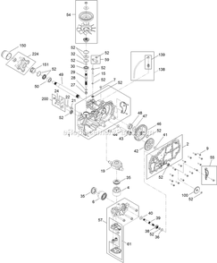 Left Hand Hydro Transaxle Assembly Diagram and Parts List for QTS452CEM34200 (315000000-315999999)(2015) Exmark Lawn Mower