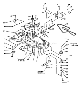 Side Discharge Mower Deck Diagram and Parts List for EX20KC (130000-149999)(1997) Exmark Lawn Mower
