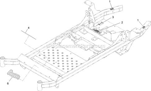Main Frame With Decals Assembly Diagram and Parts List for PNS20KA443 (920000-999999)(2011) Exmark Lawn Mower