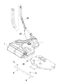 Fuel Tank Group Diagram and Parts List for LZAS20BV484 (790000-849999)(2009) Exmark Lawn Mower