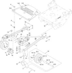 Main Frame Assembly Diagram and Parts List for TTS680PKC483E0 (316000000-399999999)(2016) Exmark Lawn Mower