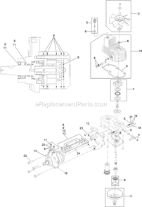 Lh Hydro Assembly Diagram and Parts List for LZS740PKC52400 (315000000-315999999)(2015) Exmark Lawn Mower