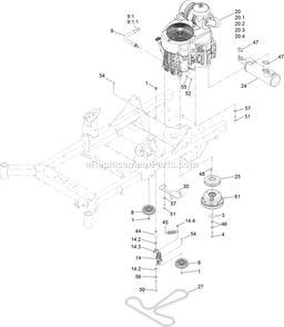 Engine Assembly Diagram and Parts List for RAS730GKA603A3 (411294212-999999999)(2022) Exmark Lawn Mower