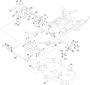 Deck Lift Assembly Diagram and Parts List for PNE651KA482 (314000000-314999999)(2014) Exmark Lawn Mower