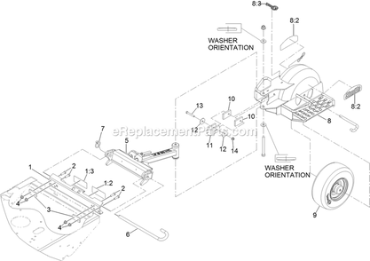 Stand-On Assembly Diagram and Parts List for TTX650EKC604N0 (315000000-315999999)(2015) Exmark Lawn Mower