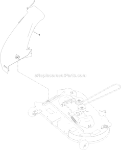 Chute Assembly Diagram and Parts List for 142-6387 (408644346-411294211)(2021) Exmark Lawn Tractor Accessories