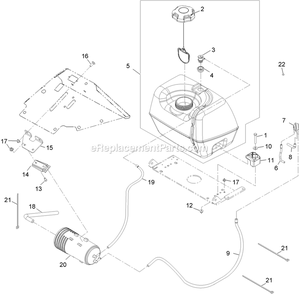 Fuel Tank Assembly Diagram and Parts List for TTX24KAECA (920000-999999)(2011) Exmark Lawn Mower