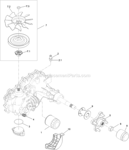 Lh Transaxle Assembly Diagram and Parts List for RAS740GKC60R00 (400000000-402082299)(2017) Exmark Lawn Mower