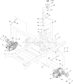 Hydraulic Assembly Diagram and Parts List for RAS720GKC52300 (400000000-402082299)(2017) Exmark Lawn Mower