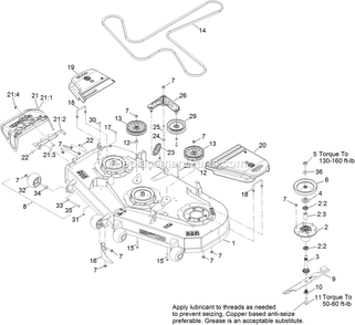 Deck Assembly Diagram and Parts List for PNS740GKC604A4 (316000000-399999999)(2016) Exmark Lawn Mower