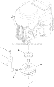 Clutch Assembly Diagram and Parts List for QTE691KA501 (313000000-313999999)(2013) Exmark Lawn Mower