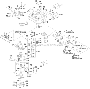 Engine Deck Assembly (1) Diagram and Parts List for TTS20PKAE523 (920000-999999)(2011) Exmark Lawn Mower