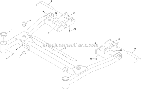 Deck Support With Decals Assembly Diagram and Parts List for NVS640CKC42000 (315000000-315999999)(2015) Exmark Lawn Mower