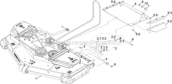 Complete Deck Assembly Diagram and Parts List for LZS902DKU60R00 (316000000-399999999)(2016) Exmark Lawn Mower
