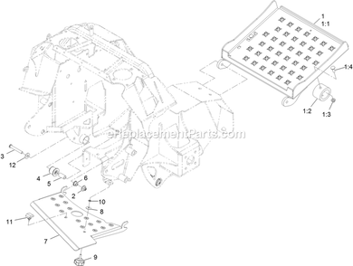 Platform Assembly Diagram and Parts List for STE600CKA32300 (404314159-406294344)(2019) Exmark Lawn Mower