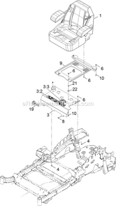 Seat Assembly Diagram and Parts List for LZS801PKA724 (312000000-312999999)(2012) Exmark Lawn Mower