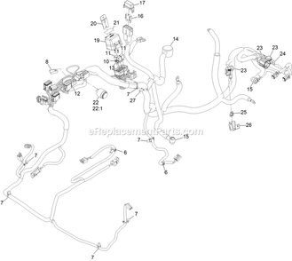 Electrical Harness Diagram and Parts List for LZX980EKC96RW0 (411294212-999999999)(2022) Exmark Lawn Mower