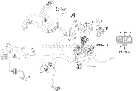 Wire Harness Assembly Diagram and Parts List for LZS80TDYM72RW0 (411294212-999999999)(2022) Exmark Lawn Mower