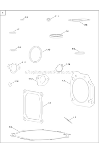 Gasket And Seal Kit Engine Assembly Diagram and Parts List for QTS452CEM34200 (315000000-315999999)(2015) Exmark Lawn Mower