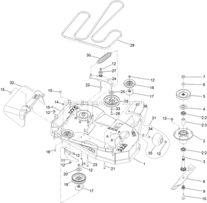 Deck Assembly Diagram and Parts List for STE600CKA363H1 (406294345-408644345)(2020) Exmark Lawn Mower