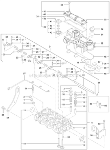 Cylinder Head And Cover Assembly Diagram and Parts List for LZS80TDYM604W0 (406294345-408644345)(2020) Exmark Lawn Mower
