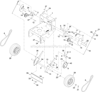 Engine Deck With Transmission (1) Diagram and Parts List for MGS481GKA322P0 (408644346-999999999)(2021) Exmark Lawn Mower