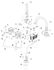 Hydraulic Group Diagram and Parts List for VH3215KAC (440000-509999)(2004) Exmark Lawn Mower