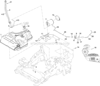 Fuel Assembly Diagram and Parts List for LZE751CKA524A2 (400000000-402082299)(2017) Exmark Lawn Mower