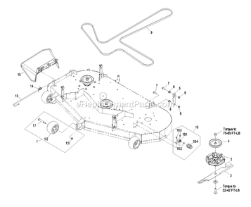 Deck Group (5) Diagram and Parts List for QST20BE422 (790000-849999)(2009) Exmark Lawn Mower