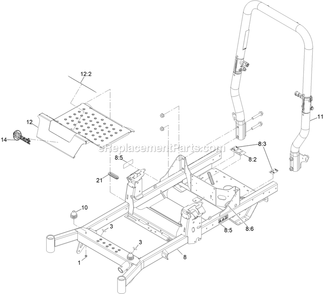 Main Frame Assembly Diagram and Parts List for RAS730GKA60RA3 (411294212-999999999)(2022) Exmark Lawn Mower