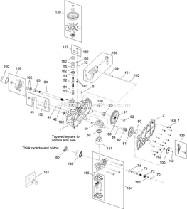 Left Hand Hydro Transaxle Assembly Diagram and Parts List for QTE708GEM42100 (315000000-315999999)(2015) Exmark Lawn Mower