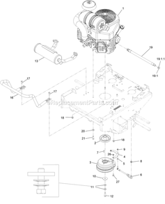 Engine Assembly Diagram and Parts List for TTX691CKA60400 (404314159-406294344)(2019) Exmark Lawn Mower