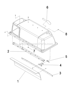 Hood Assembly (1) Diagram and Parts List for LZUV3B (790000-849999)(2009) Exmark Lawn Tractor Accessories