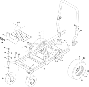 Main Frame Assembly Diagram and Parts List for RAS720GKC52300 (400000000-402082299)(2017) Exmark Lawn Mower