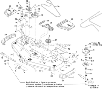 Deck Assembly Diagram and Parts List for LZS749EKC72RS (314000000-314999999)(2014) Exmark Lawn Mower