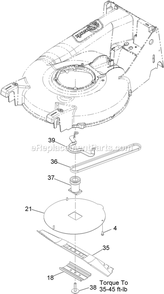 Blade Assembly Diagram and Parts List for ECSHN21 (920000-999999)(2011) Exmark Lawn Mower