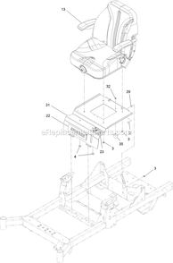 Seat Assembly (1) Diagram and Parts List for RAS651GKA483A3 (408644346-411294211)(2021) Exmark Lawn Mower