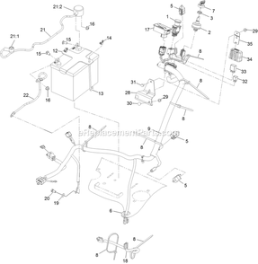 Electrical Assembly Diagram and Parts List for TTX691CKA60400 (406294345-408644345)(2020) Exmark Lawn Mower