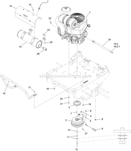 Engine Assembly Diagram and Parts List for TTX650EKC60400 (406294345-999999999)(2020) Exmark Lawn Mower