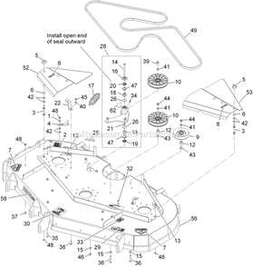 Deck Assembly (1) Diagram and Parts List for LZD25KD725 (920000-999999)(2011) Exmark Lawn Mower