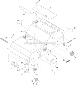 Frame Assembly Diagram and Parts List for ARS180CKA21000 (316000000-316999999)(2016) Exmark Aerator