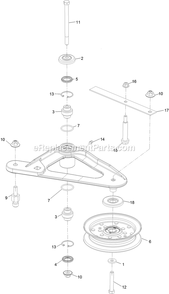 Deck Idler Assembly Diagram and Parts List for LZE751GKA60RA1 (402082300-404314158)(2018) Exmark Lawn Mower