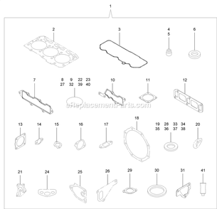 Gasket Set Diagram and Parts List for LZS88CDYM96RW0 (408644346-411294211)(2021) Exmark Lawn Mower
