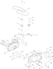 Traction Drive Assembly Diagram and Parts List for QTE708GEM42200 (400000000-402082299)(2017) Exmark Lawn Mower
